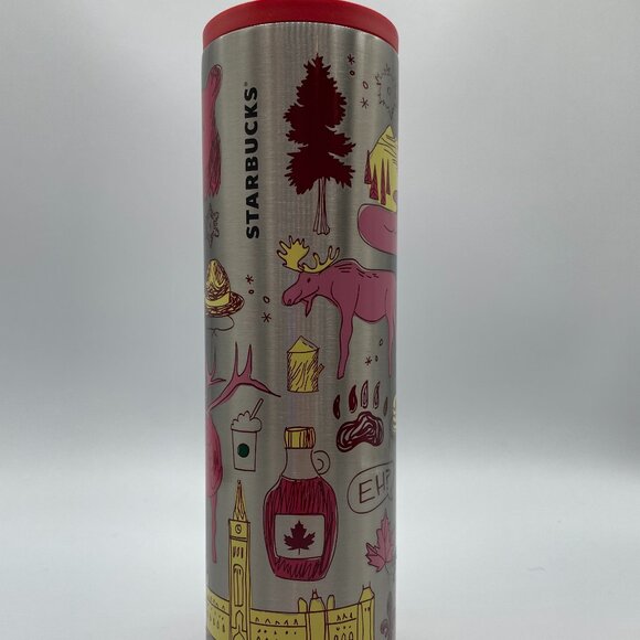 Starbucks Canada 2019 Been There Stainless Steel Tumbler 16 oz Red NEW - Picture 2 of 6